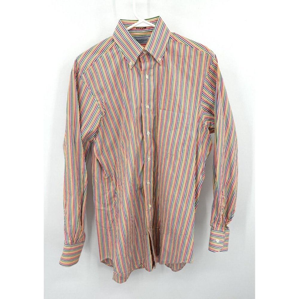 Bullock‎ & Jones Button Down Shirt Men's S Long Sleeve Multicolor Striped